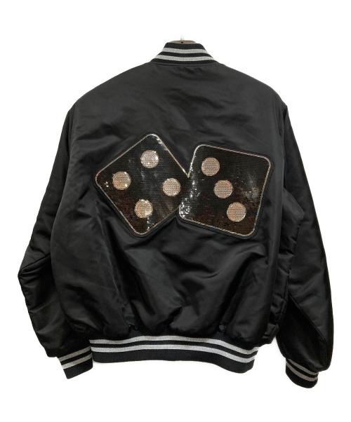 stussy（ステューシー）stussy (ステューシー) SEQUINS SATIN JACKET ブラック サイズ:Sの古着・服飾アイテム