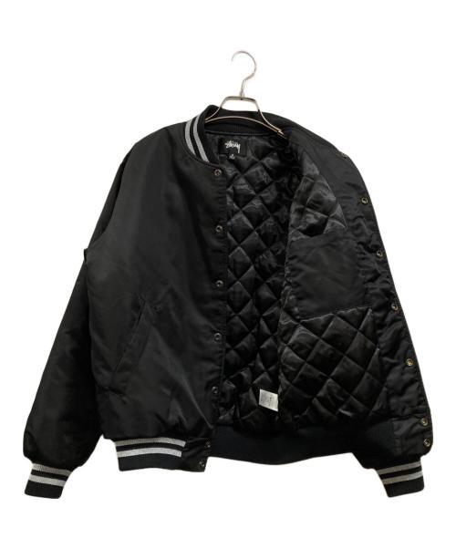 stussy（ステューシー）stussy (ステューシー) SEQUINS SATIN JACKET ブラック サイズ:Sの古着・服飾アイテム