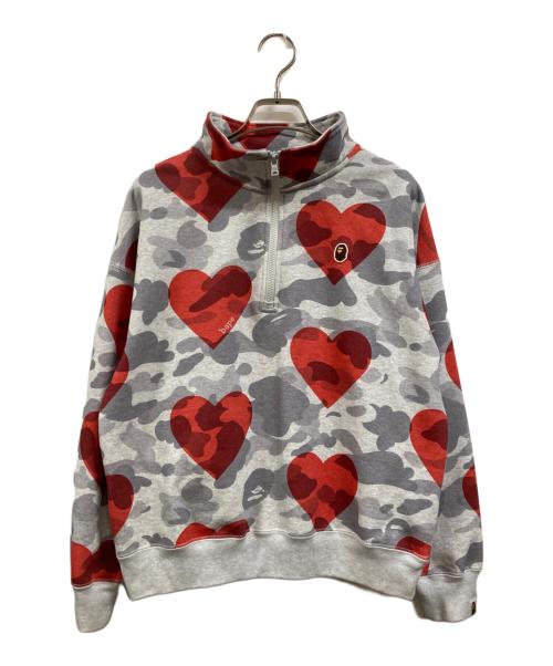 A BATHING APE（アベイシングエイプ）A BATHING APE (アベイシングエイプ) I Love Bape Half Zip Sweatshirt グレー サイズ:Sの古着・服飾アイテム