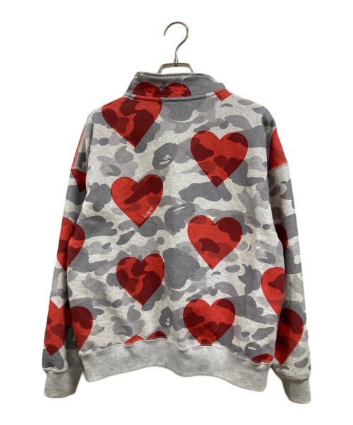 A BATHING APE（アベイシングエイプ）A BATHING APE (アベイシングエイプ) I Love Bape Half Zip Sweatshirt グレー サイズ:Sの古着・服飾アイテム