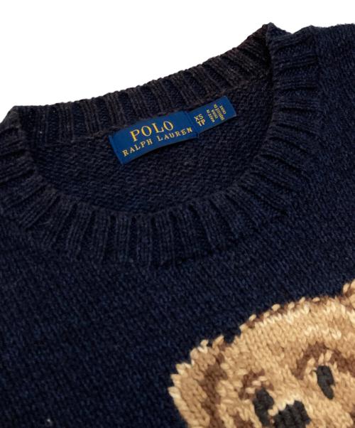 POLO RALPH LAUREN（ポロ・ラルフローレン）POLO RALPH LAUREN (ポロ・ラルフローレン) ポロベアニット ネイビー サイズ:XSの古着・服飾アイテム