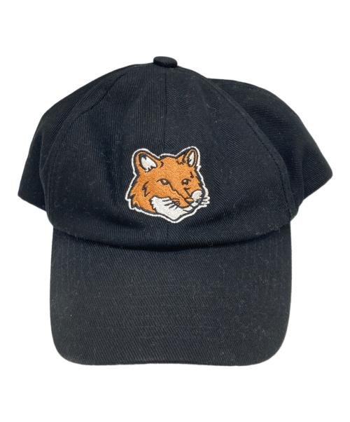 maison kitsune（メゾンキツネ）MAISON KITSUNE (メゾンキツネ) フォックスヘッドキャップ ブラック サイズ:FREEの古着・服飾アイテム