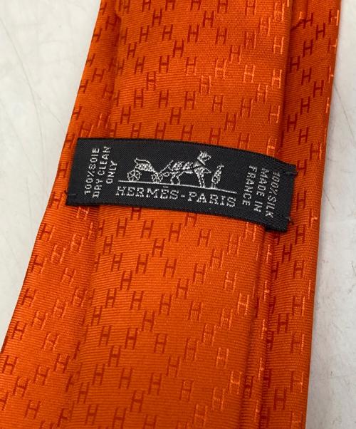 HERMES（エルメス）HERMES (エルメス) シルクネクタイ オレンジ サイズ:-の古着・服飾アイテム