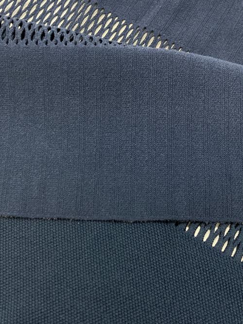 PLEATS PLEASE（プリーツプリーズ）PLEATS PLEASE (プリーツプリーズ) メッシュストライプ半袖カットソー ネイビー サイズ:3の古着・服飾アイテム
