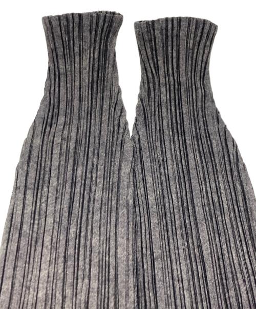 PLEATS PLEASE（プリーツプリーズ）PLEATS PLEASE (プリーツプリーズ) むら染め転写プリントプリーツカーディガン グレー サイズ:3の古着・服飾アイテム