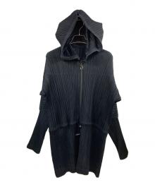 PLEATS PLEASE（プリーツプリーズ）の古着「プリーツジップパーカー」｜ブラック