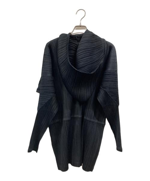 PLEATS PLEASE（プリーツプリーズ）PLEATS PLEASE (プリーツプリーズ) プリーツジップパーカー ブラック サイズ:3の古着・服飾アイテム