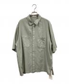 ATONエイトン）の古着「COTTON SILK VIERA LOOSE FIT HALF SLEEVE SHIRT」｜グリーン