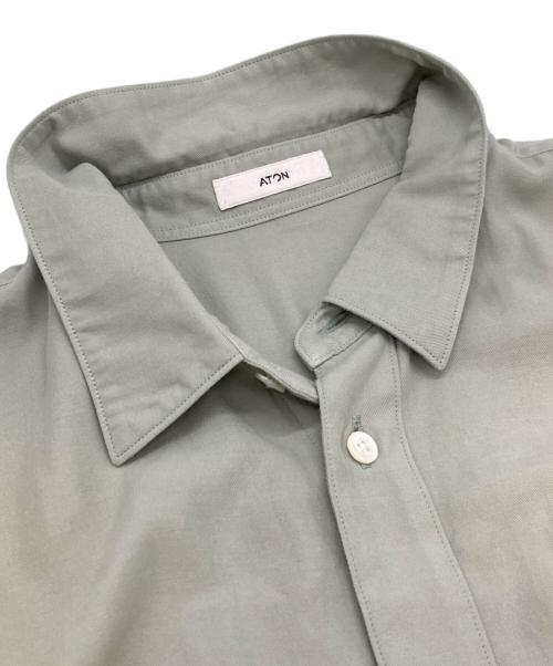 ATON（エイトン）ATON (エイトン) COTTON SILK VIERA LOOSE FIT HALF SLEEVE SHIRT グリーン サイズ:46 未使用品の古着・服飾アイテム