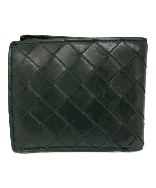 BOTTEGA VENETA（ボッテガベネタ）BOTTEGA VENETA (ボッテガベネタ) イントレチャート二つ折り財布 グリーンの古着・服飾アイテム