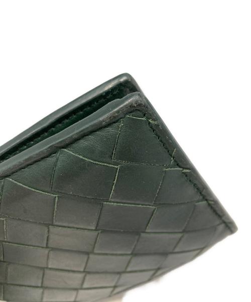 BOTTEGA VENETA（ボッテガベネタ）BOTTEGA VENETA (ボッテガベネタ) イントレチャート二つ折り財布 グリーンの古着・服飾アイテム