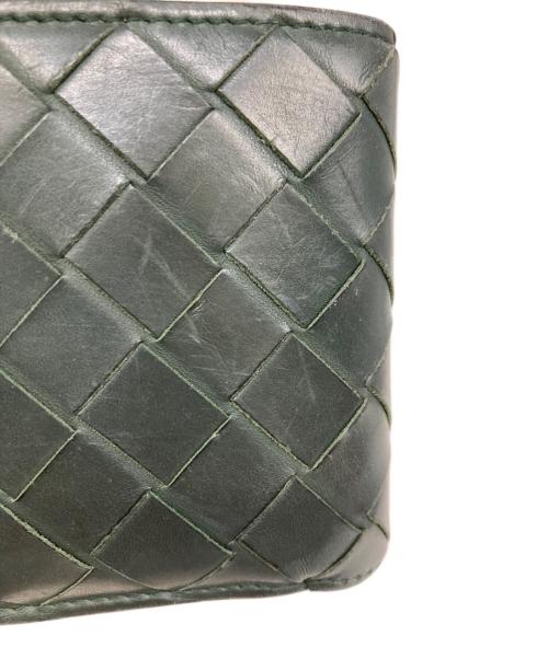 BOTTEGA VENETA（ボッテガベネタ）BOTTEGA VENETA (ボッテガベネタ) イントレチャート二つ折り財布 グリーンの古着・服飾アイテム
