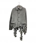 COMME des GARCONS COMME des GARCONSコムデギャルソン コムデギャルソン）の古着「フリル ブラッシュ ジャケット」｜グレー