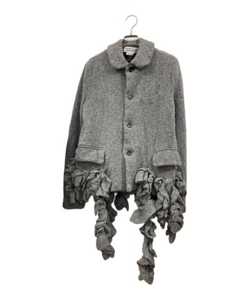 COMME des GARCONS COMME des GARCONS（コムデギャルソン コムデギャルソン）COMME des GARCONS COMME des GARCONS (コムデギャルソン コムデギャルソン) フリル ブラッシュ ジャケット グレー サイズ:Sの古着・服飾アイテム