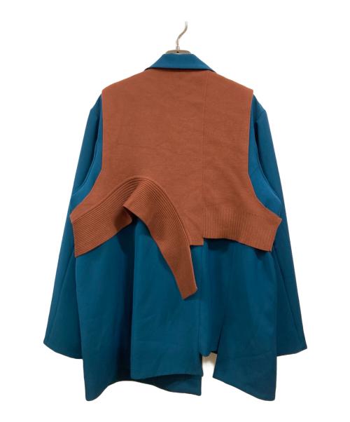 UN3D.（アンスリード）UN3D. (アンスリード) KNIT DOCKING JK ブルー サイズ:38の古着・服飾アイテム