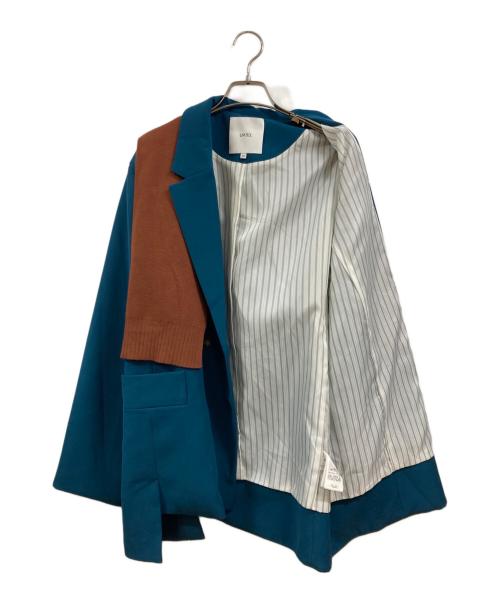 UN3D.（アンスリード）UN3D. (アンスリード) KNIT DOCKING JK ブルー サイズ:38の古着・服飾アイテム