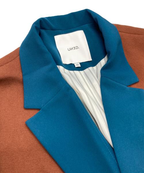 UN3D.（アンスリード）UN3D. (アンスリード) KNIT DOCKING JK ブルー サイズ:38の古着・服飾アイテム