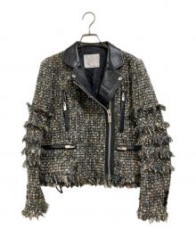 sacai（サカイ）の古着「ツイードライダースジャケット」｜グリーン
