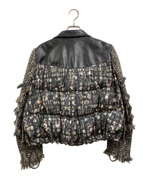sacai（サカイ）sacai (サカイ) ツイードライダースジャケット グリーン サイズ:1の古着・服飾アイテム