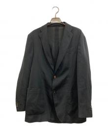 LARDINI（ラルディーニ）の古着「ウールナイロンハニカムニットジャージ2Bジャケット」｜ブラック