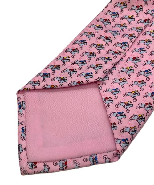 HERMES（エルメス）HERMES (エルメス) シルクネクタイ ピンク サイズ:実寸参照の古着・服飾アイテム