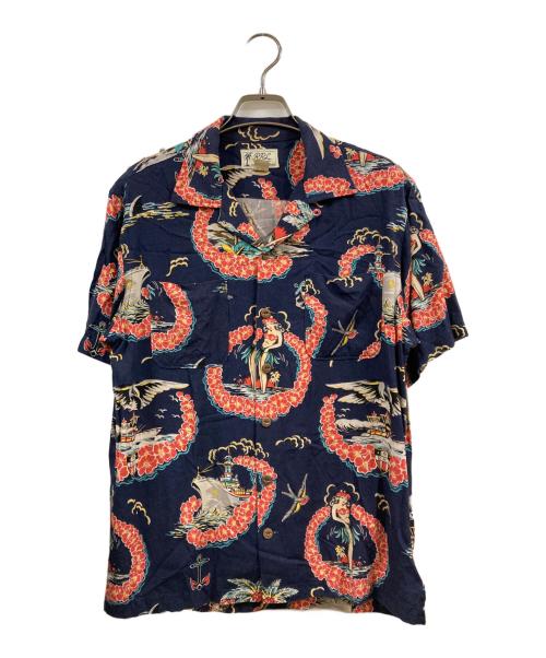 RRL（ダブルアールエル）RRL (ダブルアールエル) トロピカルキャンプシャツ ネイビー サイズ:Sの古着・服飾アイテム