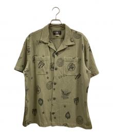 RRL（ダブルアールエル）の古着「ニットヘリンボーンツイルキャンプシャツ」｜カーキ