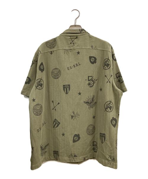 RRL（ダブルアールエル）RRL (ダブルアールエル) ニットヘリンボーンツイルキャンプシャツ カーキ サイズ:Mの古着・服飾アイテム