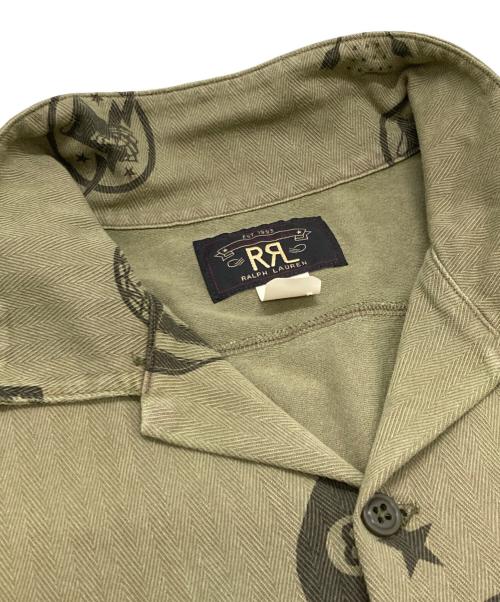 RRL（ダブルアールエル）RRL (ダブルアールエル) ニットヘリンボーンツイルキャンプシャツ カーキ サイズ:Mの古着・服飾アイテム