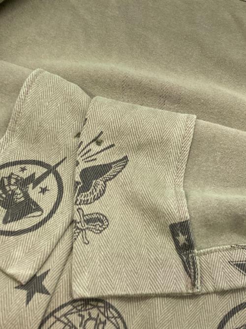 RRL（ダブルアールエル）RRL (ダブルアールエル) ニットヘリンボーンツイルキャンプシャツ カーキ サイズ:Mの古着・服飾アイテム