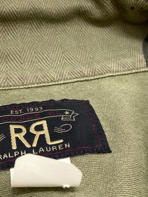 RRL（ダブルアールエル）RRL (ダブルアールエル) ニットヘリンボーンツイルキャンプシャツ カーキ サイズ:Mの古着・服飾アイテム