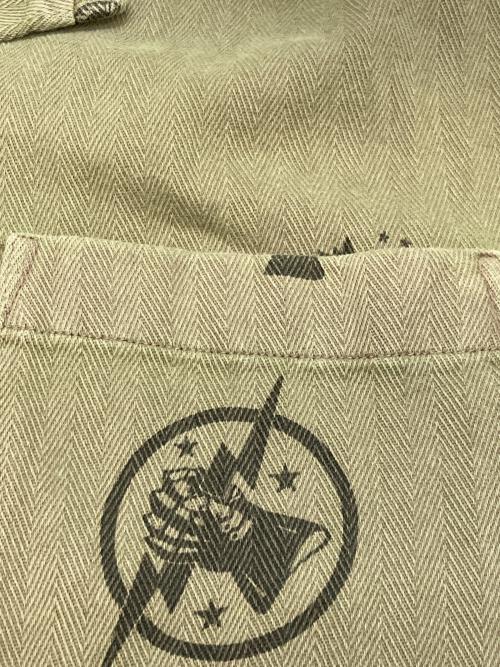 RRL（ダブルアールエル）RRL (ダブルアールエル) ニットヘリンボーンツイルキャンプシャツ カーキ サイズ:Mの古着・服飾アイテム