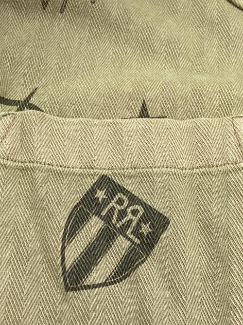 RRL（ダブルアールエル）RRL (ダブルアールエル) ニットヘリンボーンツイルキャンプシャツ カーキ サイズ:Mの古着・服飾アイテム