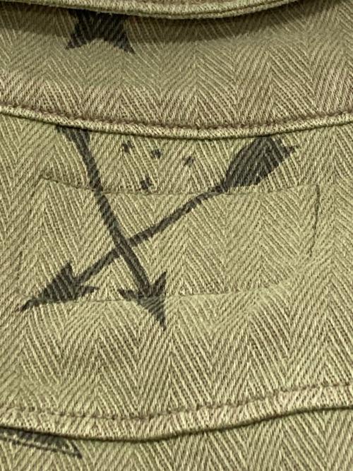RRL（ダブルアールエル）RRL (ダブルアールエル) ニットヘリンボーンツイルキャンプシャツ カーキ サイズ:Mの古着・服飾アイテム