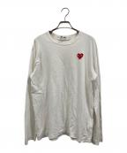 PLAY COMME des GARCONSプレイコムデギャルソン）の古着「ハートワッペンカットソー」｜ホワイト