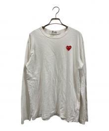 PLAY COMME des GARCONS（プレイコムデギャルソン）の古着「ハートワッペンカットソー」｜ホワイト