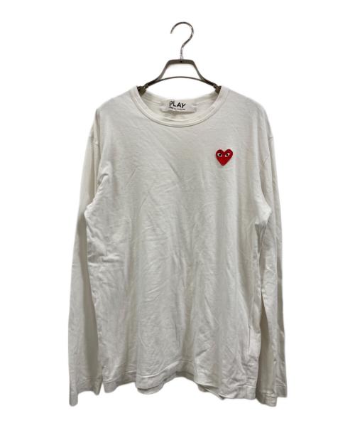 PLAY COMME des GARCONS（プレイコムデギャルソン）PLAY COMME des GARCONS (プレイコムデギャルソン) ハートワッペンカットソー ホワイト サイズ:Ｌの古着・服飾アイテム