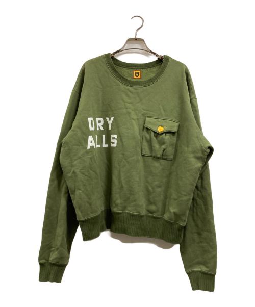 HUMAN MADE（ヒューマンメイド）HUMAN MADE (ヒューマンメイド) CROPPED MILLITARY SWEATSHIRT オリーブ サイズ:Lの古着・服飾アイテム