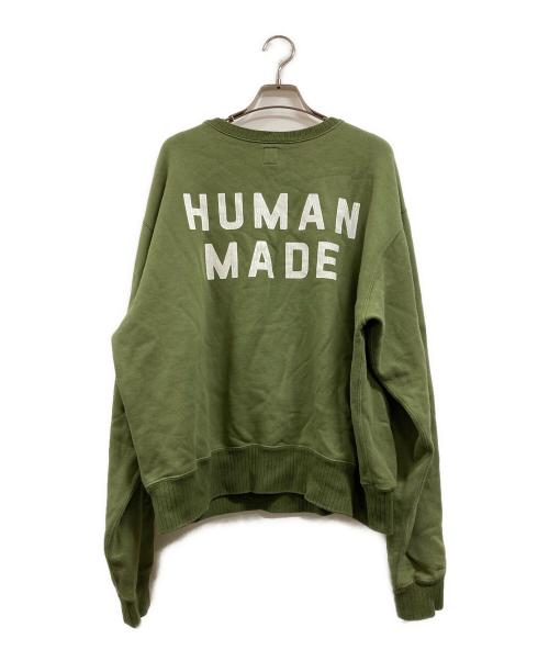 HUMAN MADE（ヒューマンメイド）HUMAN MADE (ヒューマンメイド) CROPPED MILLITARY SWEATSHIRT オリーブ サイズ:Lの古着・服飾アイテム