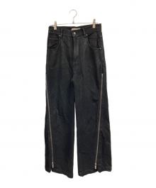 jent louis（ジェントルイス）の古着「Resin Coated Zip Line Denim」｜ブラック