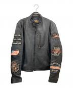 HARLEY-DAVIDSONハーレーダビッドソン）の古着「シングルライダースジャケット」｜ブラック