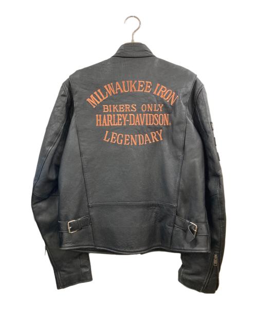 HARLEY-DAVIDSON（ハーレーダビッドソン）HARLEY-DAVIDSON (ハーレーダビッドソン) シングルライダースジャケット ブラック サイズ:Lの古着・服飾アイテム