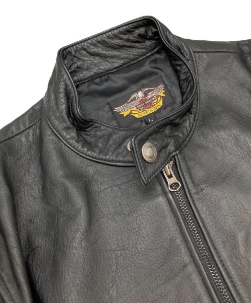 HARLEY-DAVIDSON（ハーレーダビッドソン）HARLEY-DAVIDSON (ハーレーダビッドソン) シングルライダースジャケット ブラック サイズ:Lの古着・服飾アイテム