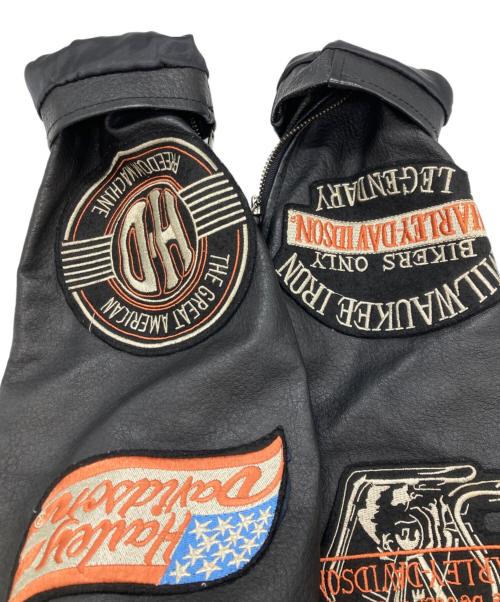 HARLEY-DAVIDSON（ハーレーダビッドソン）HARLEY-DAVIDSON (ハーレーダビッドソン) シングルライダースジャケット ブラック サイズ:Lの古着・服飾アイテム