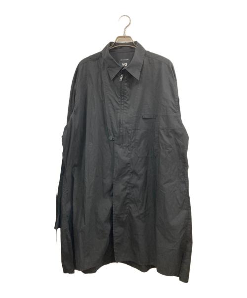 Y-3（ワイスリー）Y-3 (ワイスリー) ストレッチジップアップシャツ ブラック サイズ:XLの古着・服飾アイテム