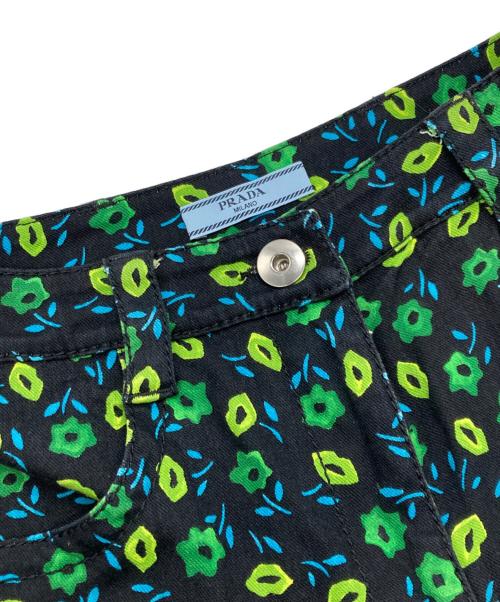 PRADA（プラダ）PRADA (プラダ) 花柄 テーパード パンツ ブラック サイズ:25の古着・服飾アイテム