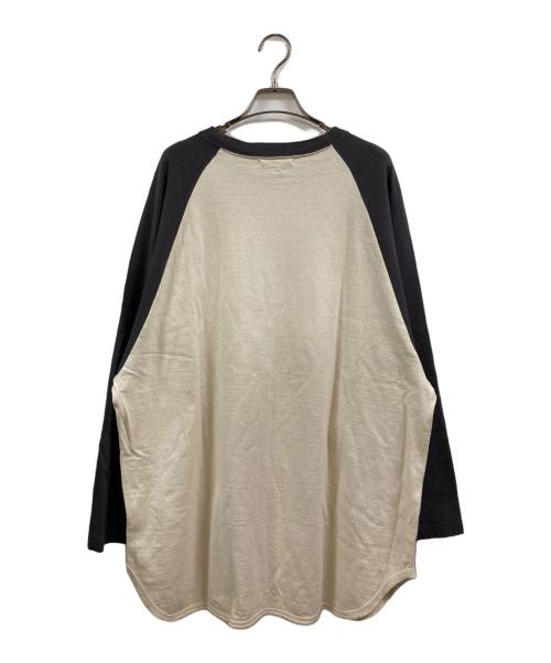 BLURHMS（ブラームス）BLURHMS (ブラームス) 23AW Silk Nep Baseball Raglan Tee TwoTone ホワイト×グレー サイズ:4の古着・服飾アイテム