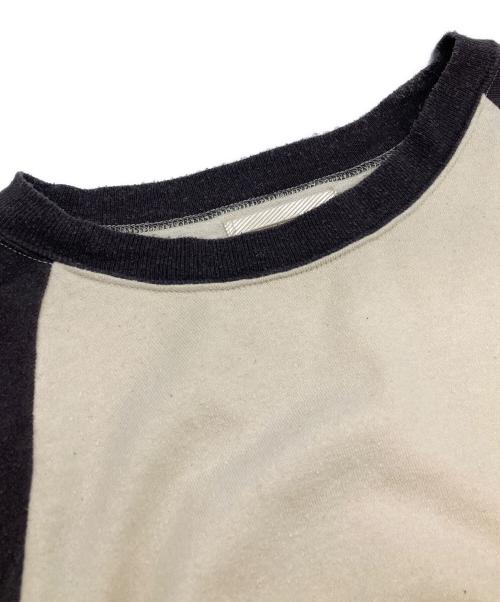 BLURHMS（ブラームス）BLURHMS (ブラームス) 23AW Silk Nep Baseball Raglan Tee TwoTone ホワイト×グレー サイズ:4の古着・服飾アイテム