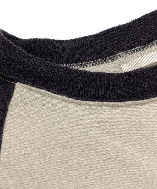 BLURHMS（ブラームス）BLURHMS (ブラームス) 23AW Silk Nep Baseball Raglan Tee TwoTone ホワイト×グレー サイズ:4の古着・服飾アイテム