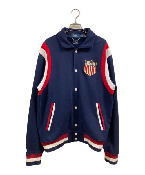 POLO RALPH LAUREN（ポロ・ラルフローレン）POLO RALPH LAUREN (ポロ・ラルフローレン) スウェットコーチジャケット ネイビー サイズ:Mの古着・服飾アイテム